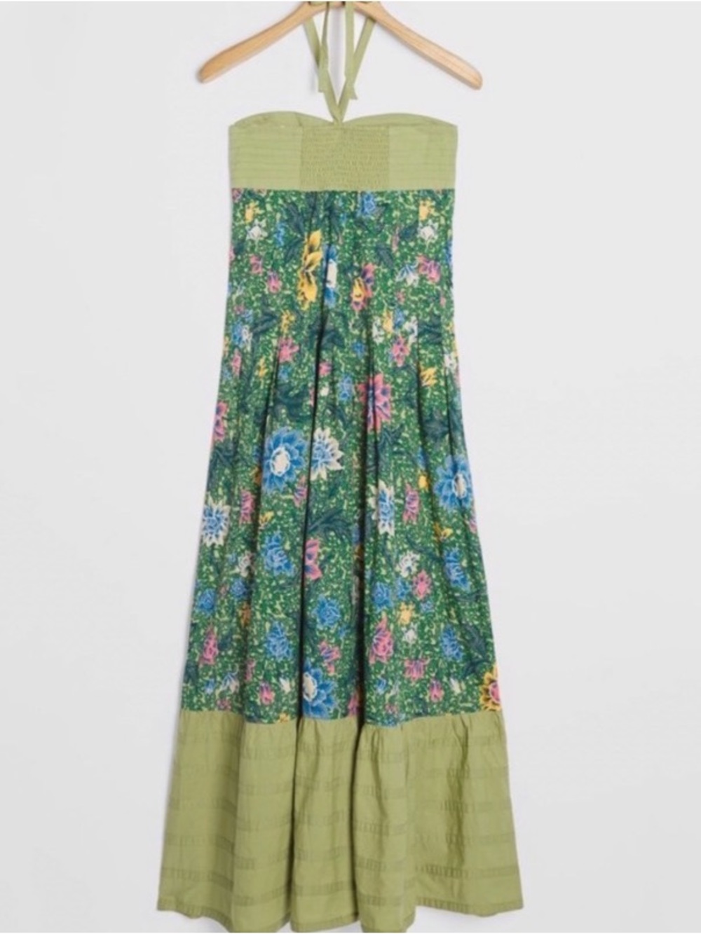 Anthropologie - Zosime Green Floral Halter Maxi Dress - Picture 6 of 6